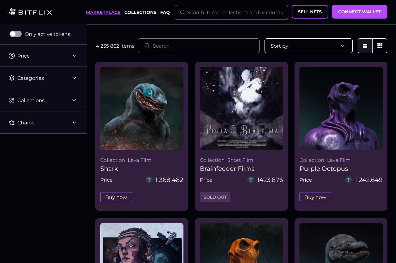 BITFLIX – NFT MARKETPALCE